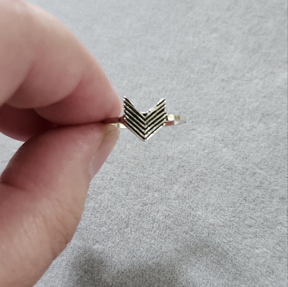 Chevron‎ Silver Ring
